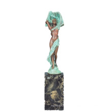 Femme Figure Collection Soleil Fille Décor Artisanat En Laiton Statue TPE-746